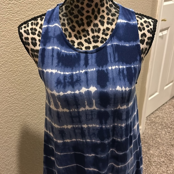Tie dye cover up/ tank dress, 2 pockets, size M - Picture 2 of 6